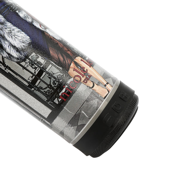 VASO TÉRMICO CON ALTAVOZ BLUETOOTH (MODA SNOWFLAKE)