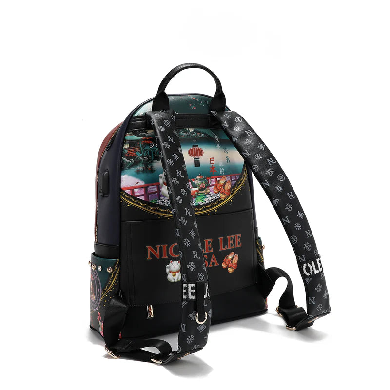 Mochila Grande con USB – Akiko La Belleza | Nicole Lee